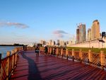 哈尔滨松花江畔夕阳风景