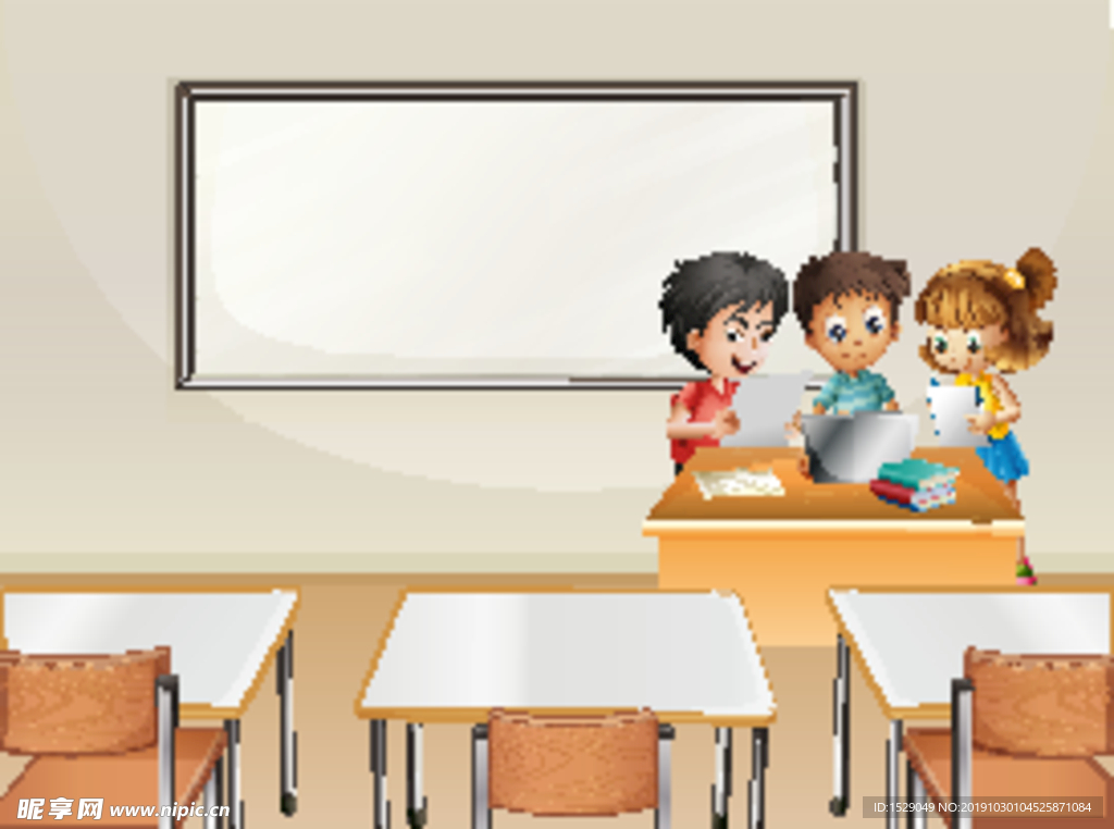 卡通学生插画