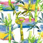 水彩植物花朵绿叶