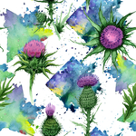 水彩植物花朵绿叶