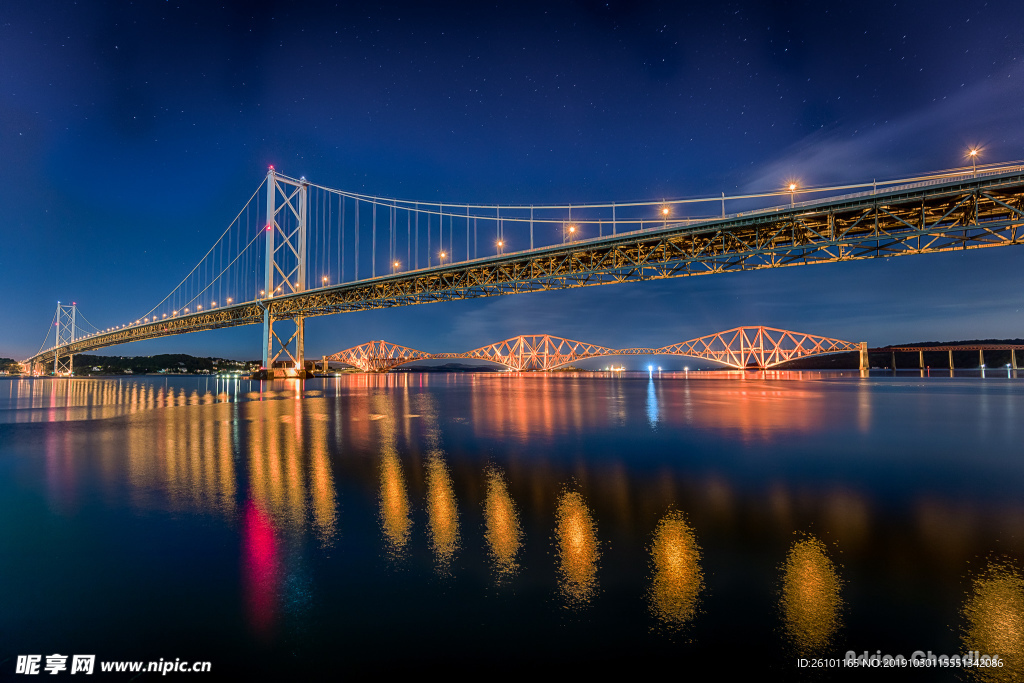 跨江大桥夜景摄影