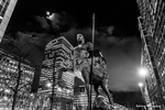 城市黑夜雕塑摄影