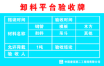 卸料平台验收牌
