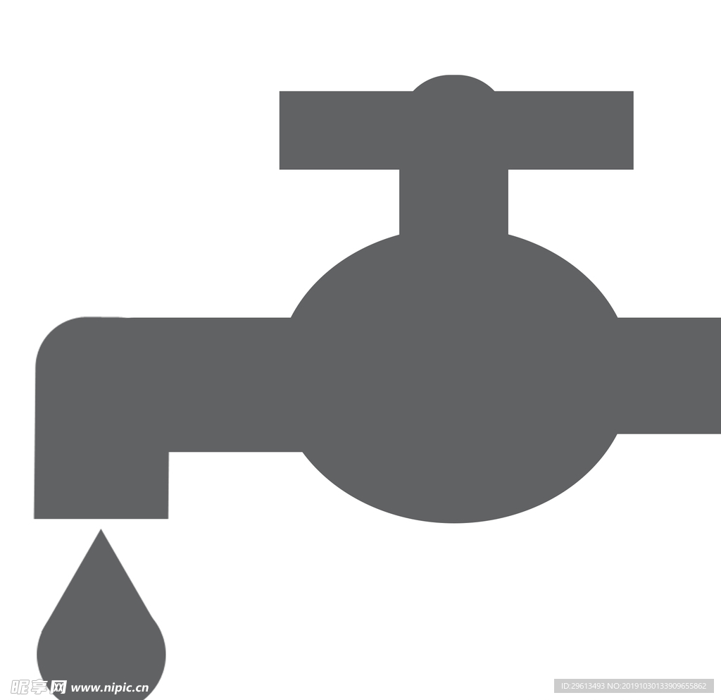 水龙头水滴灰色