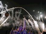 迪士尼城堡灯光秀夜景城堡