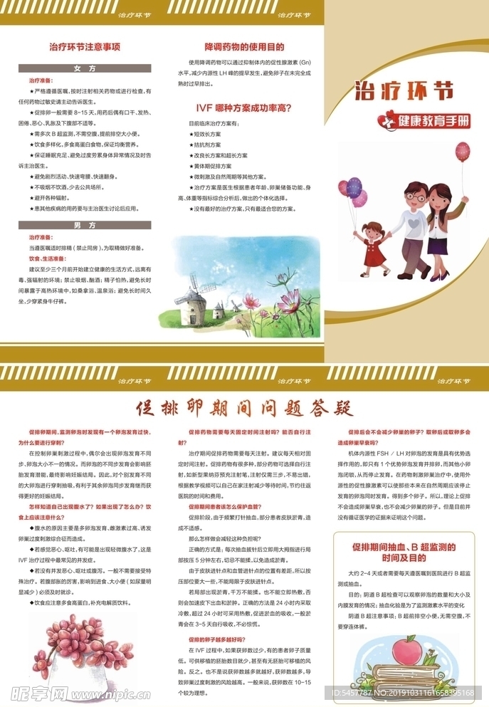人工授精手术治疗环节宣教三折页