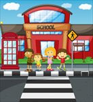 学生过马路