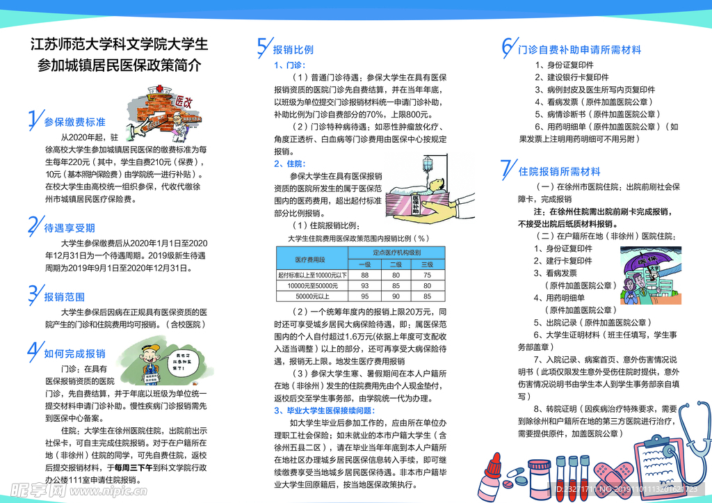 大学生医保三折页