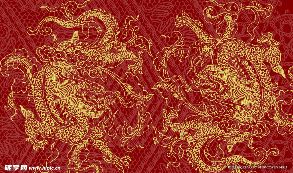 中国风传统龙花纹
