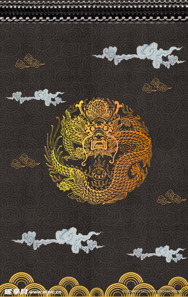 中国风传统龙花纹