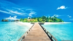 海滩 蓝色 海报 背景 清新