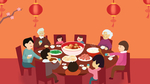 新年家人团圆喜庆插画