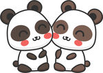 熊猫插画可爱卡通笑脸