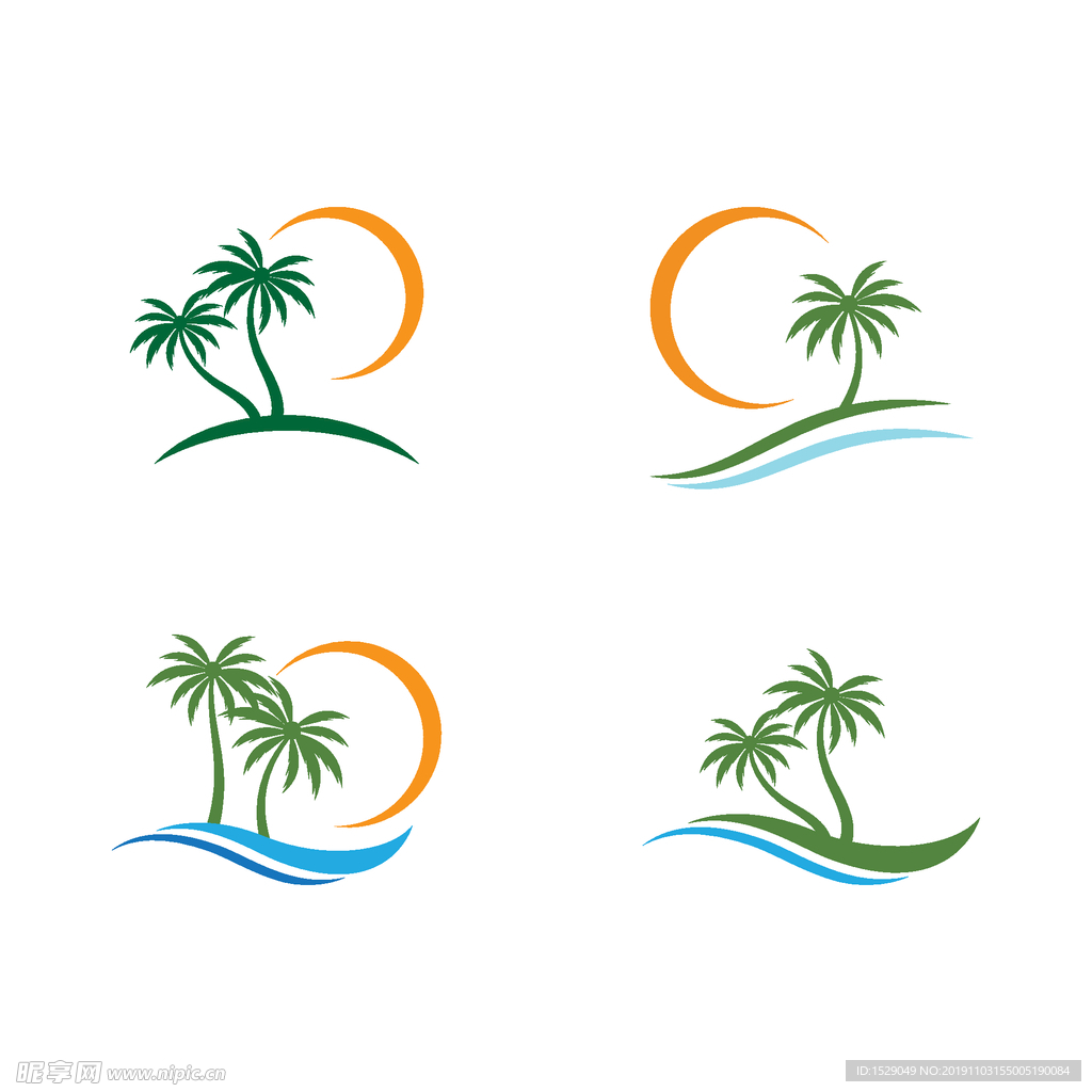 夏天棕榈树图标