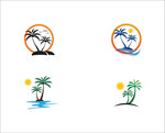 夏天棕榈树图标