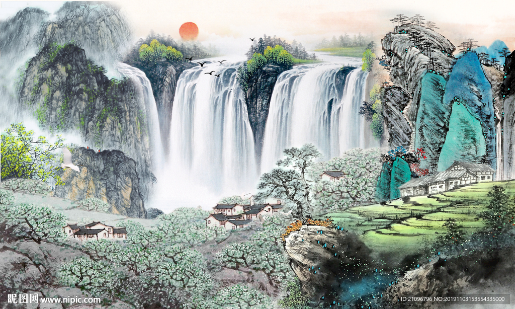 电视背景 山水国画