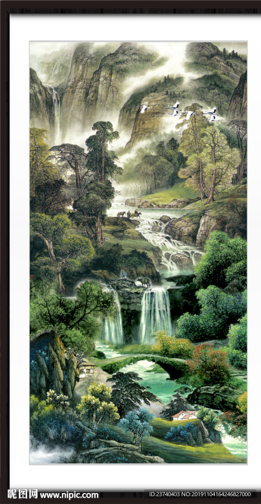 竖幅山水画