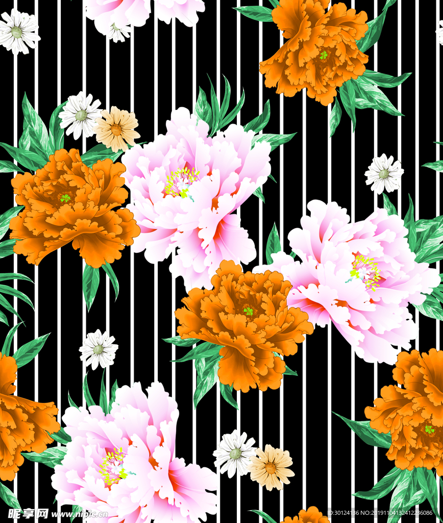 乱花 数码 印花 大牌 方巾