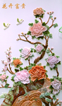 玉石 花 牡丹花 牡丹 浮雕