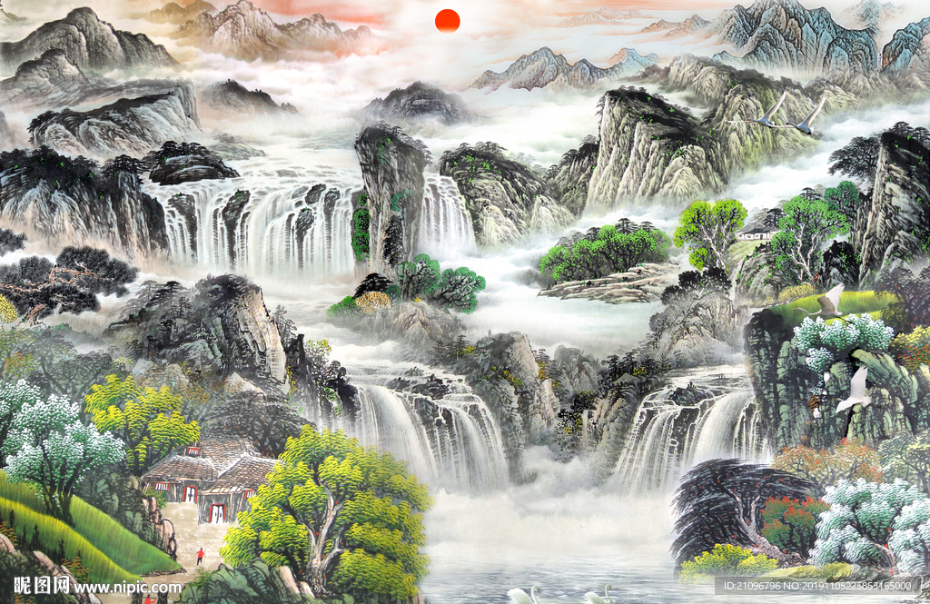 电视背景 山水国画