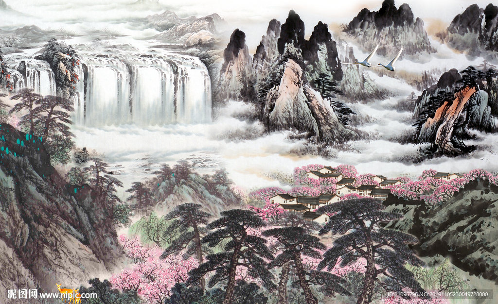 电视背景 山水国画