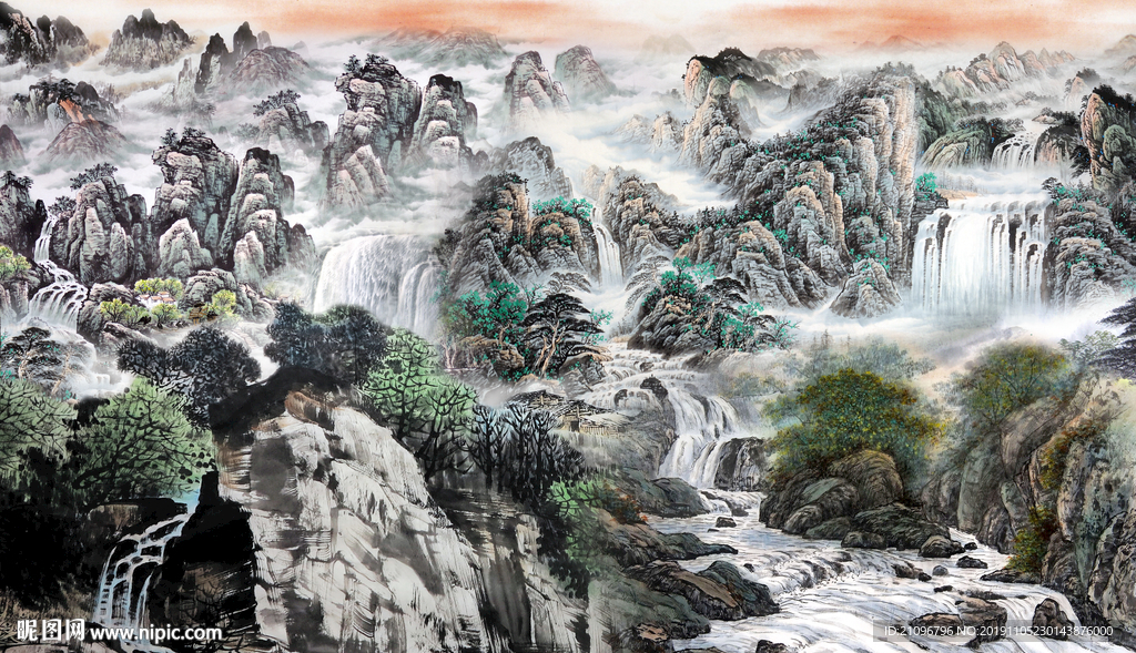 电视背景 山水国画