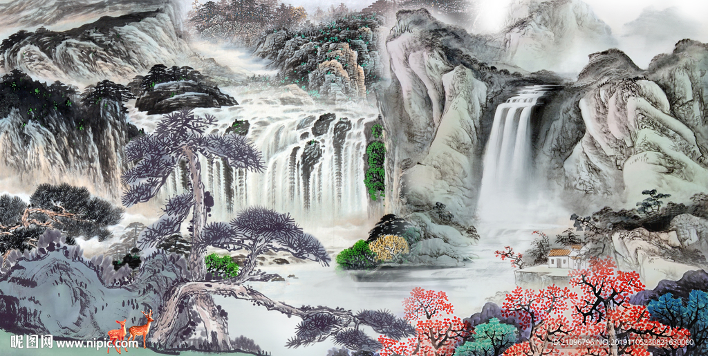 电视背景 山水国画