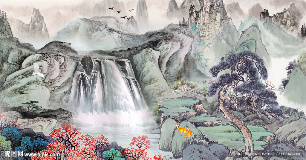 电视背景 山水国画