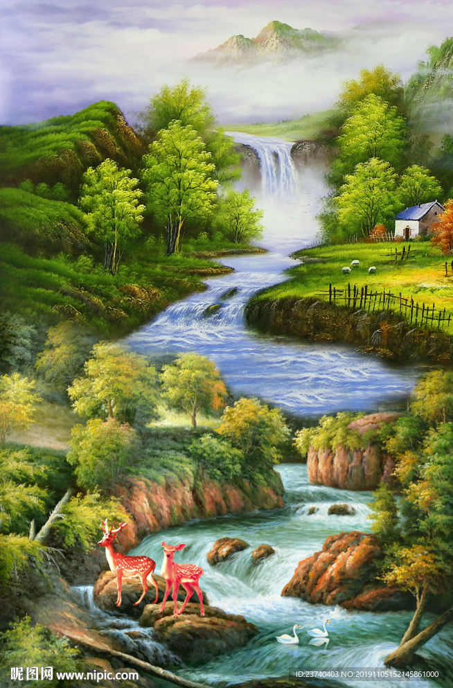 玄关 油画风景