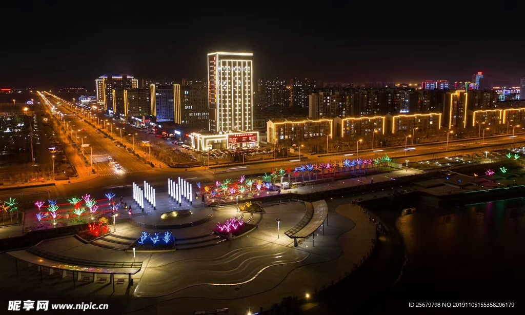 夜景 灯光 黄骅港 渤海新区