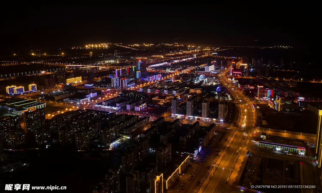 夜景 灯光 黄骅港 渤海新区