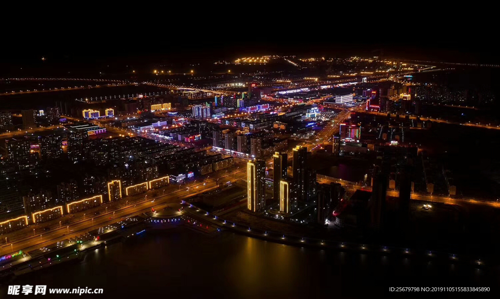 夜景 灯光 黄骅港 渤海新区