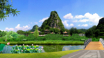 山水 小河 鲤鱼跳