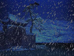 山神庙前下雪