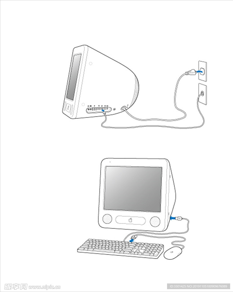 电子图标系列 旧款苹果电脑