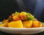 土豆烧鸡腿 家常菜 黑背景