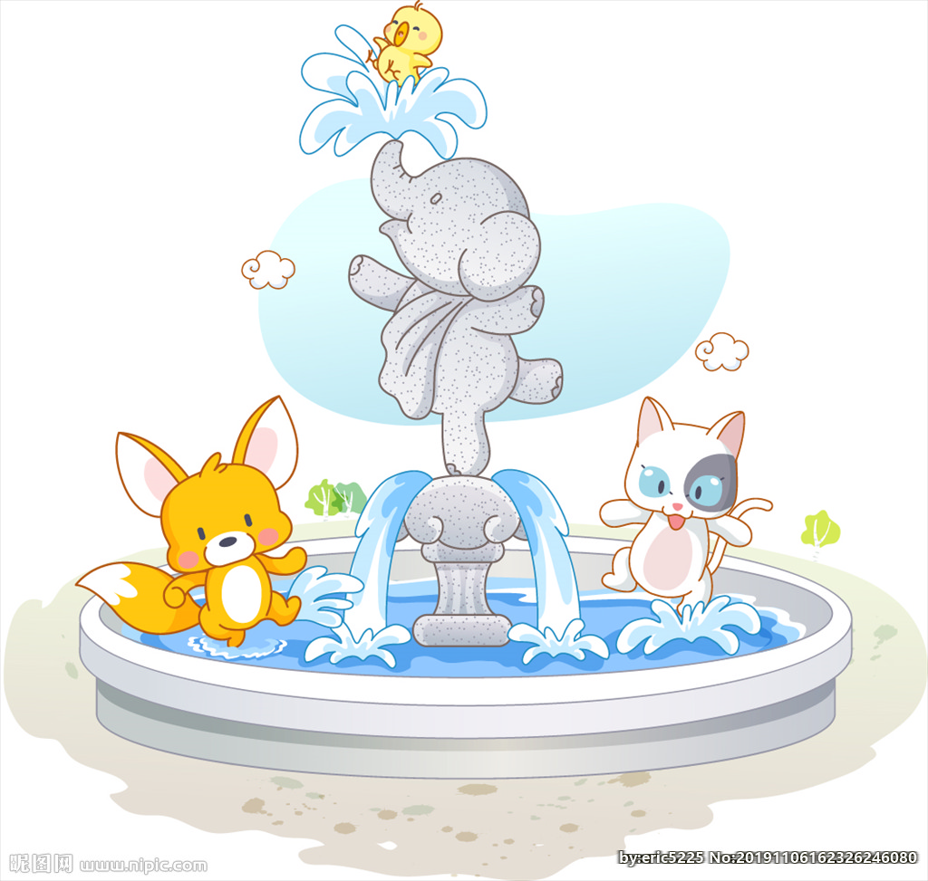 卡通动物系列 大象喷泉
