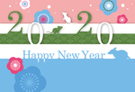 创意矢量2020鼠年素材背景