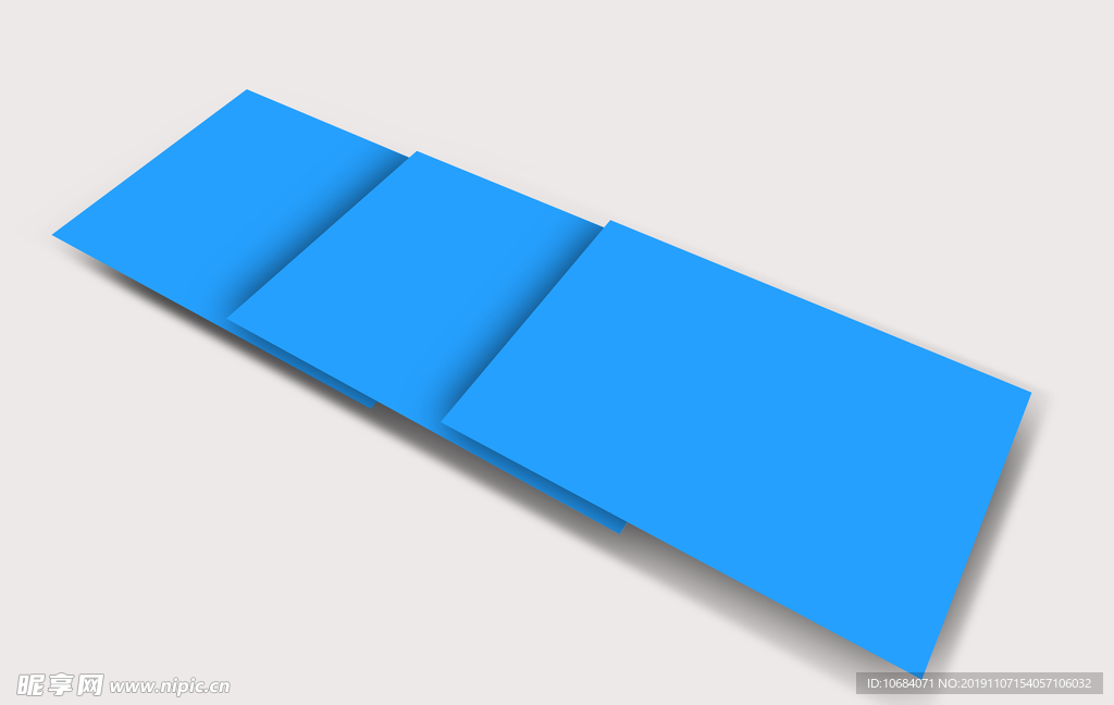 蓝色立体纸张样机模板