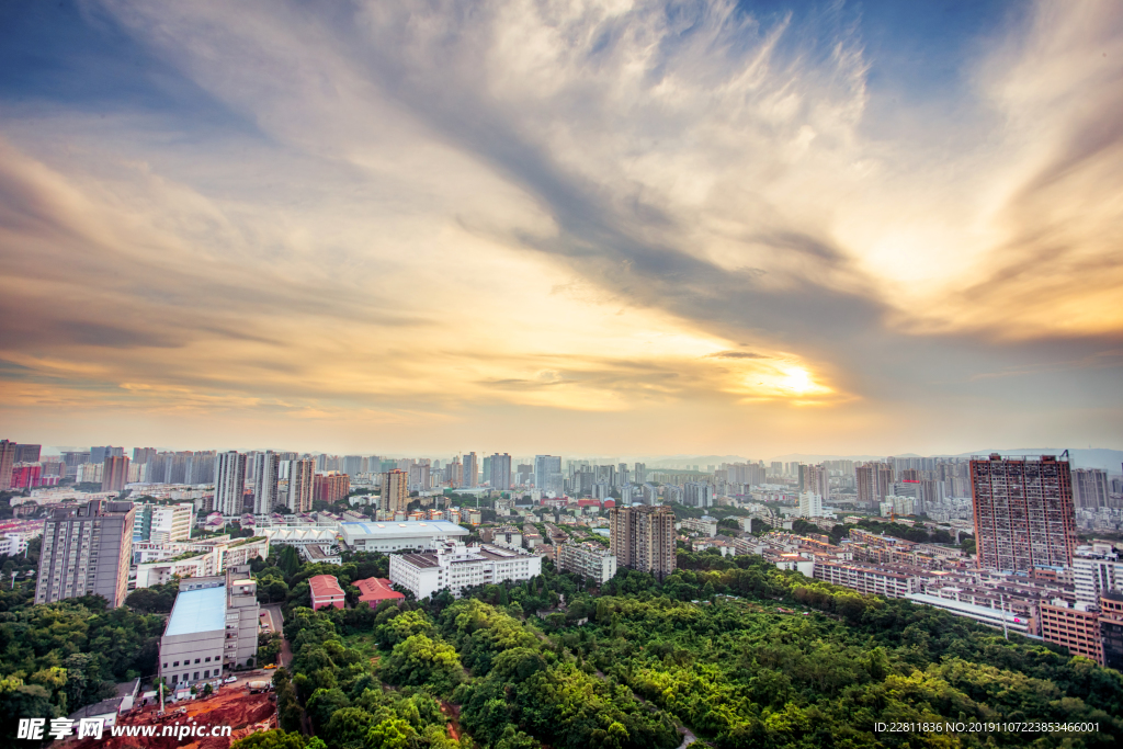城市鸟瞰全景