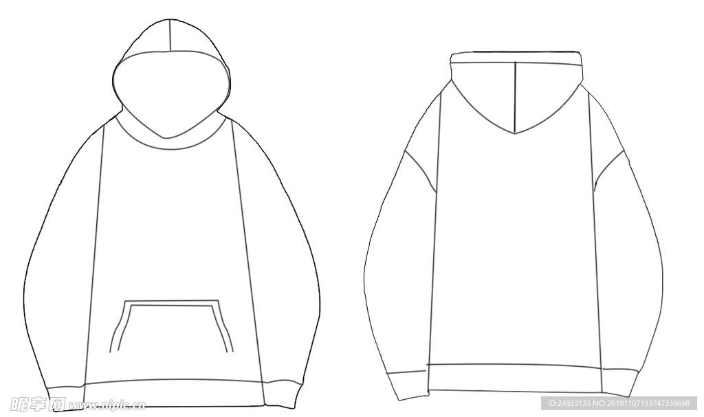 衣服边素描框