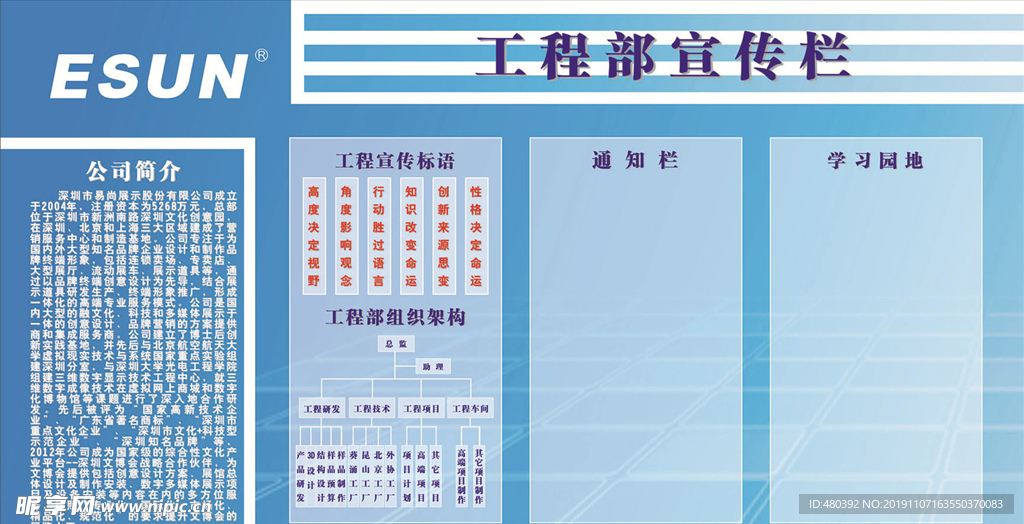 esun工程部宣传栏