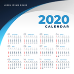 2020年日历