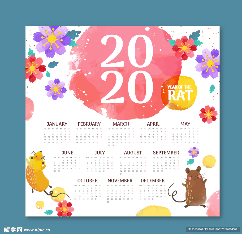 2020鼠年日历