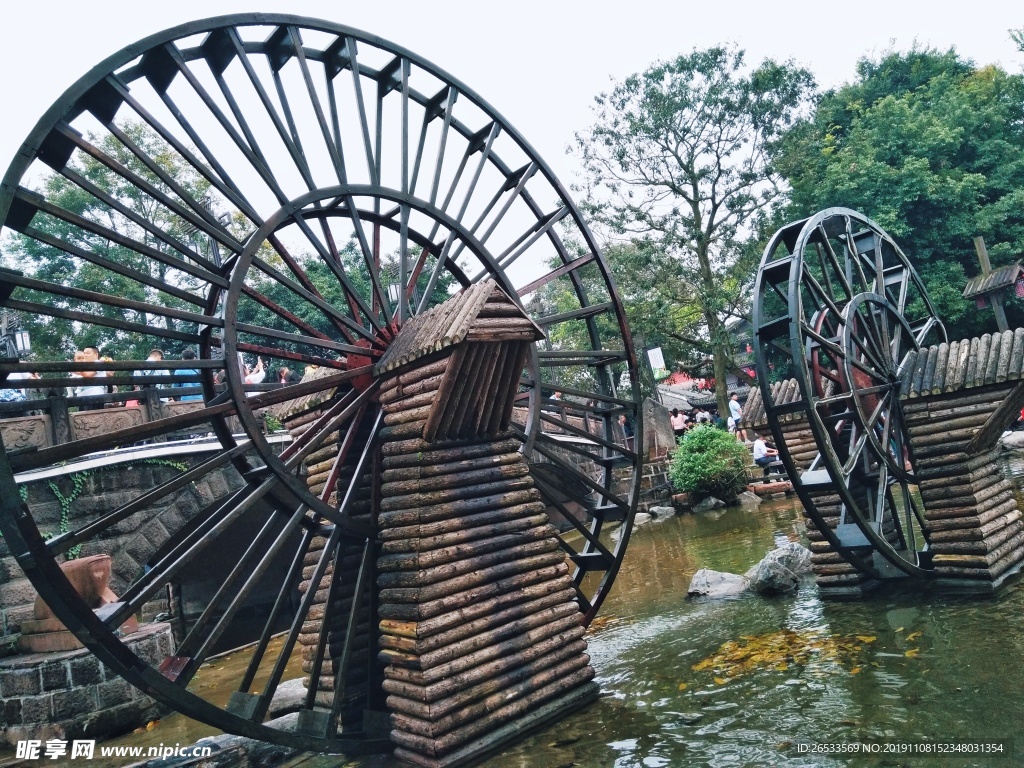 黄龙溪景点 旅游 水车