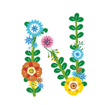 矢量花朵树枝字母