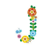 矢量花朵树枝字母