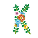 矢量花朵树枝字母