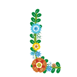 矢量花朵树枝字母