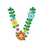 矢量花朵树枝字母